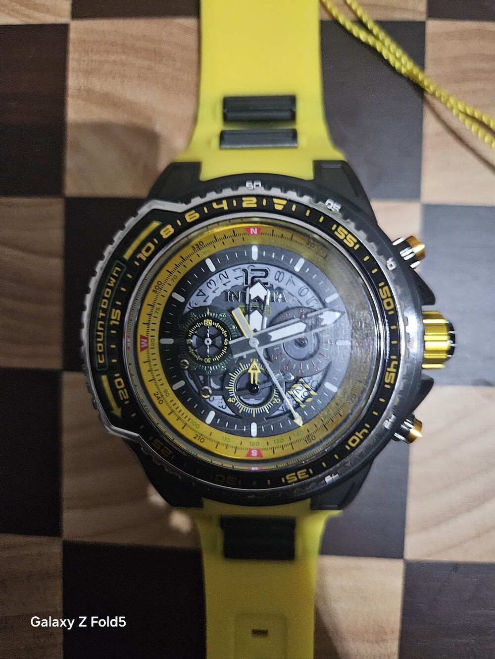 Invicta Aviator Men's Yellow and Black Sport Chronograph Watch 50mm